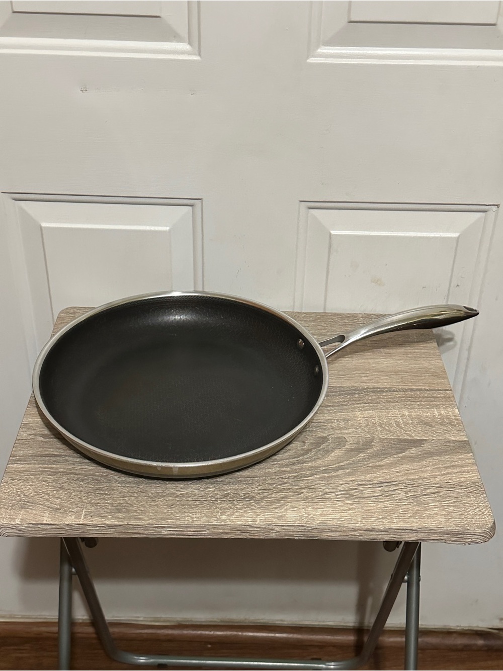 HexClad Hybrid Stainless Steel Non-Stick 12 inch Frying Pan  No Lid